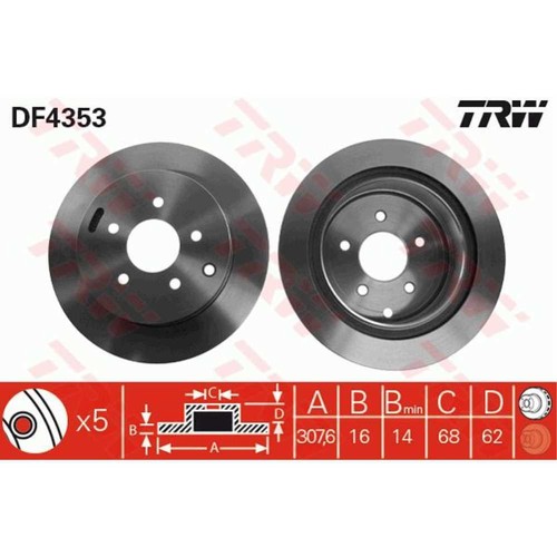 Trw bremsscheibe hinten - trw,