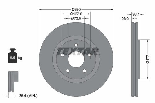 Textar bremsscheibe 92278905 - textar,